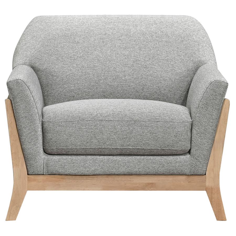 Vaughn 3-piece Fabric Upholstered Flared Arm Sofa Set Grey