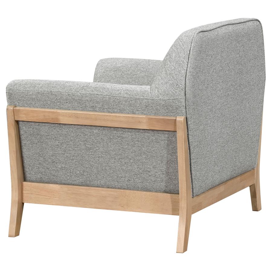 Vaughn 3-piece Fabric Upholstered Flared Arm Sofa Set Grey