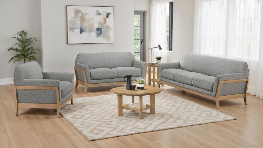 Modal Additional Images for Vaughn Fabric Upholstered Flared Arm Sofa Grey