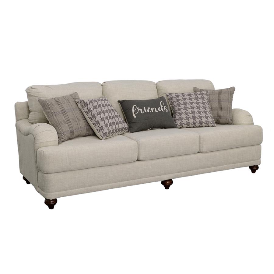 (image for) Glenn Upholstered English Arm Sofa Light Grey and Grey - Click Image to Close