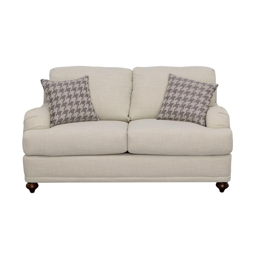 (image for) Glenn Upholstered English Arm Loveseat Light Grey and Grey