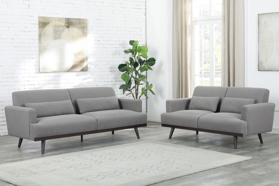 (image for) Blake 2-piece Upholstered Track Arm Sofa Set Sharkskin