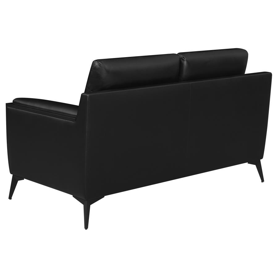 (image for) Moira 2-piece Upholstered Wedge Arm Tufted Sofa Set Black