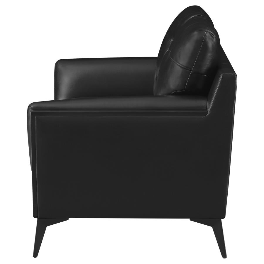 (image for) Moira Upholstered Wedge Arm Tufted Loveseat Black