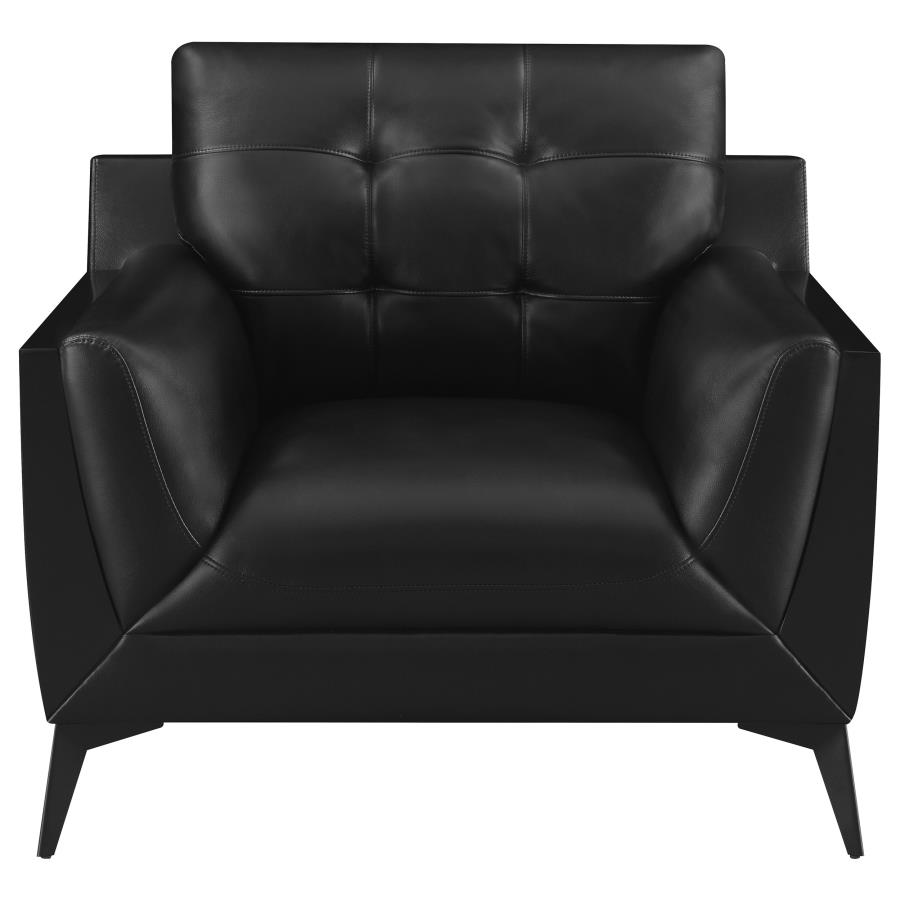 (image for) Moira Upholstered Wedge Arm Tufted Accent Chair Black