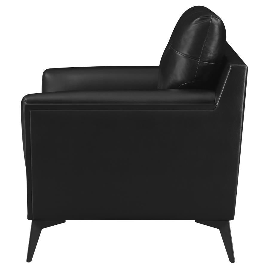 (image for) Moira Upholstered Wedge Arm Tufted Accent Chair Black