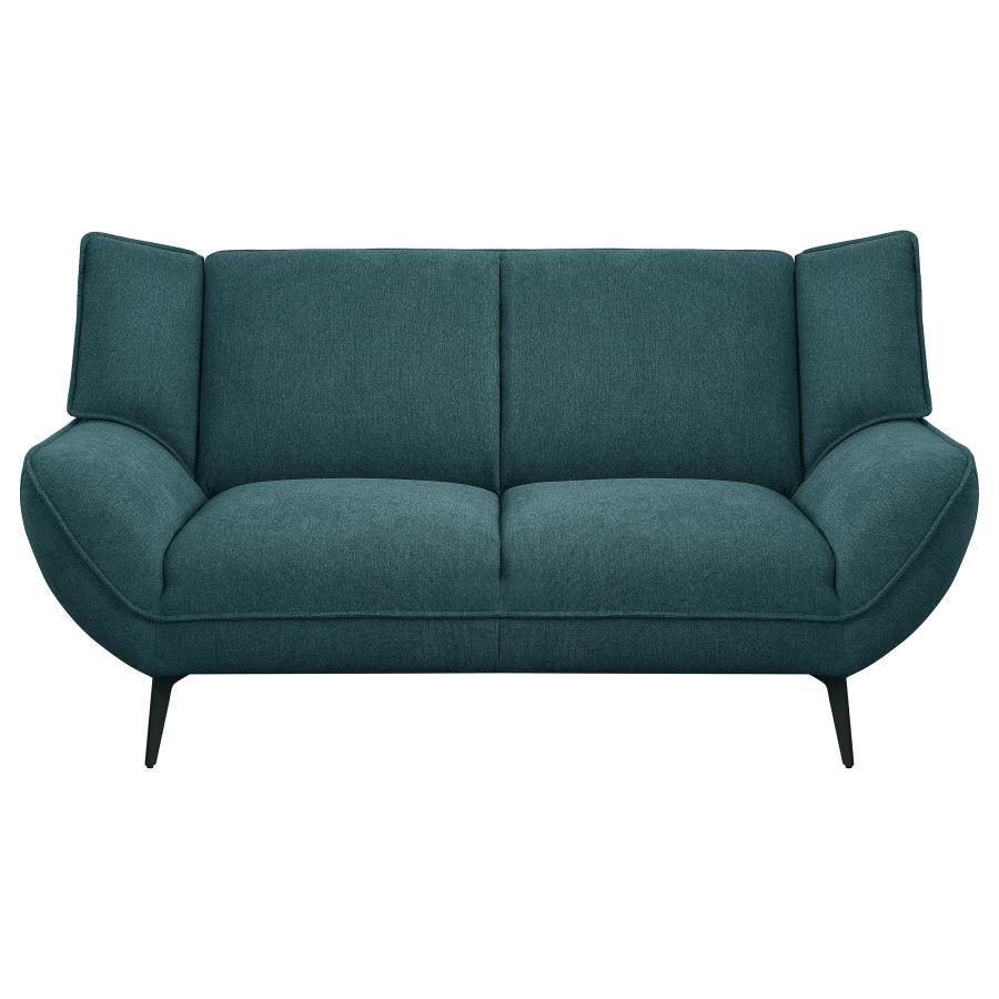 (image for) Acton 2-piece Upholstered Flared Arm Sofa Set Teal Blue