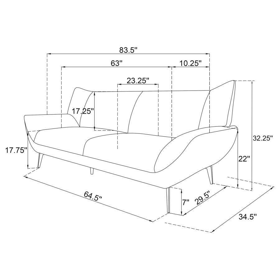 (image for) Acton 2-piece Upholstered Flared Arm Sofa Set Teal Blue