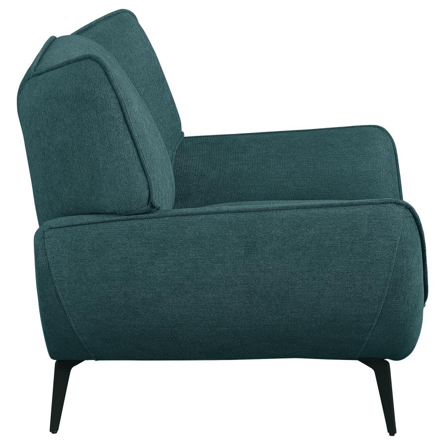 (image for) Acton 3-piece Upholstered Flared Arm Sofa Set Teal Blue