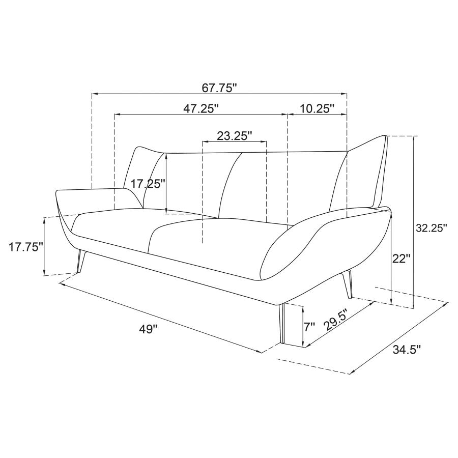 (image for) Acton 3-piece Upholstered Flared Arm Sofa Set Teal Blue