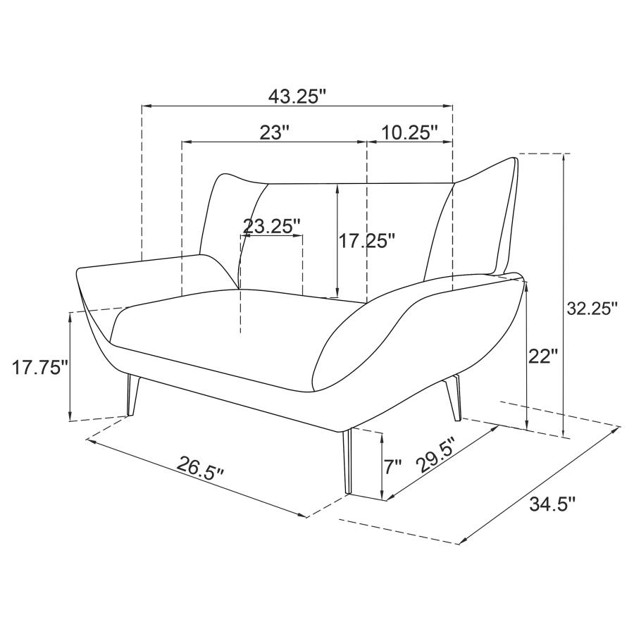 (image for) Acton 3-piece Upholstered Flared Arm Sofa Set Teal Blue