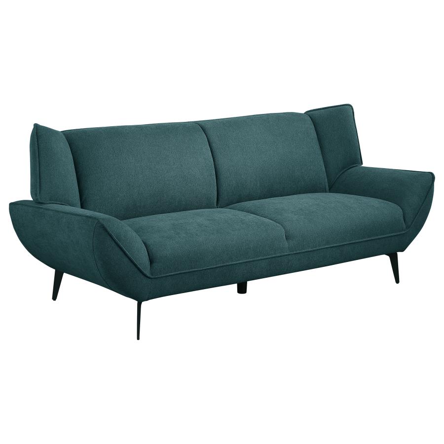 (image for) Acton Upholstered Flared Arm Sofa Teal Blue - Click Image to Close