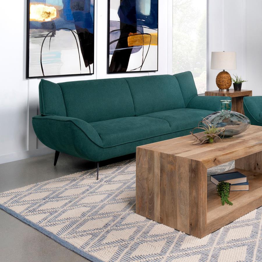 (image for) Acton Upholstered Flared Arm Sofa Teal Blue