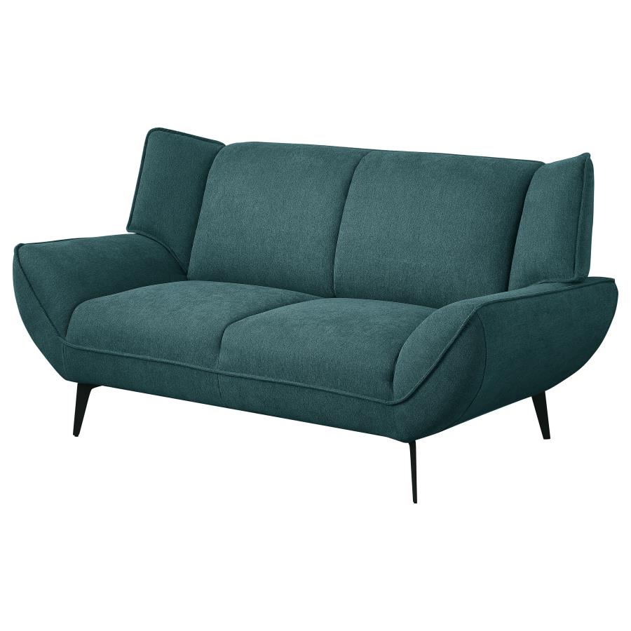 (image for) Acton Upholstered Flared Arm Loveseat Teal Blue