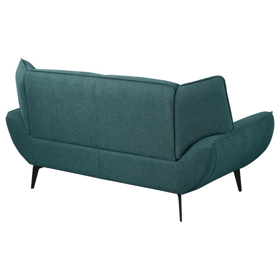 (image for) Acton Upholstered Flared Arm Loveseat Teal Blue