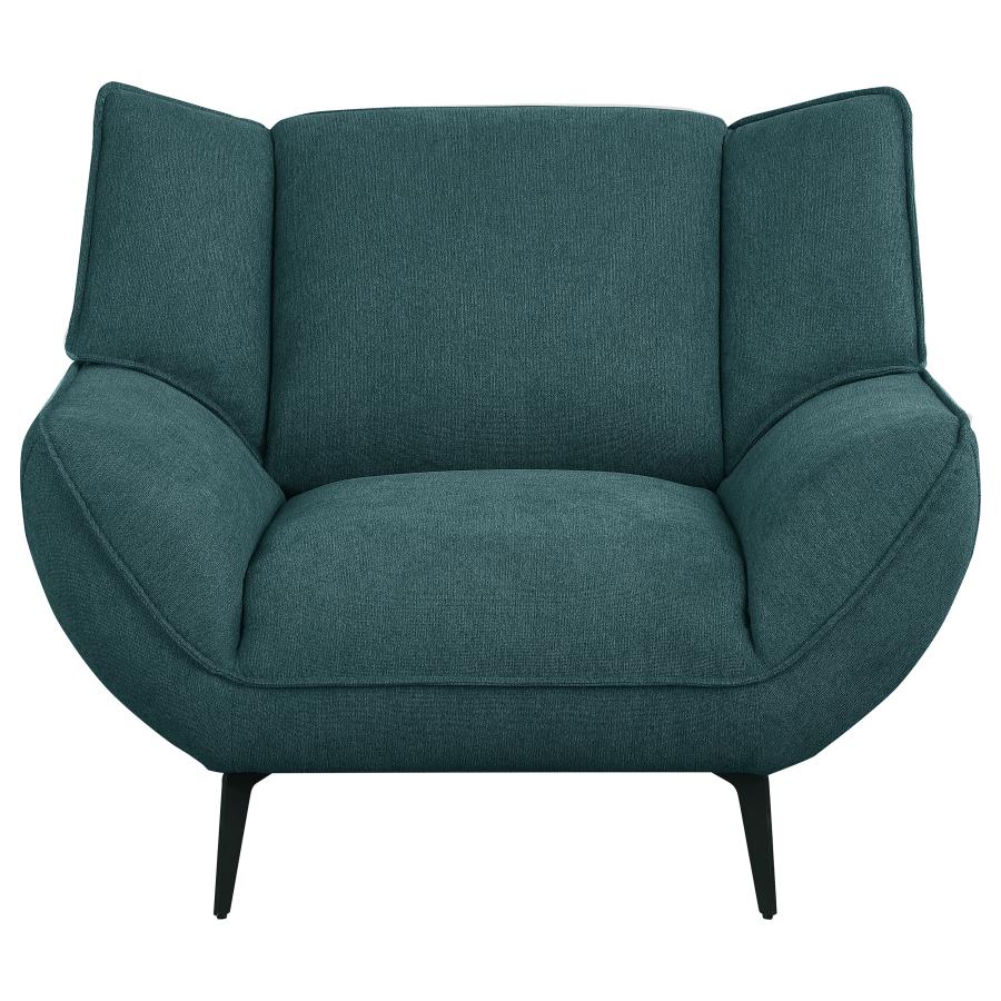 (image for) Acton Upholstered Flared Arm Accent Chair Teal Blue