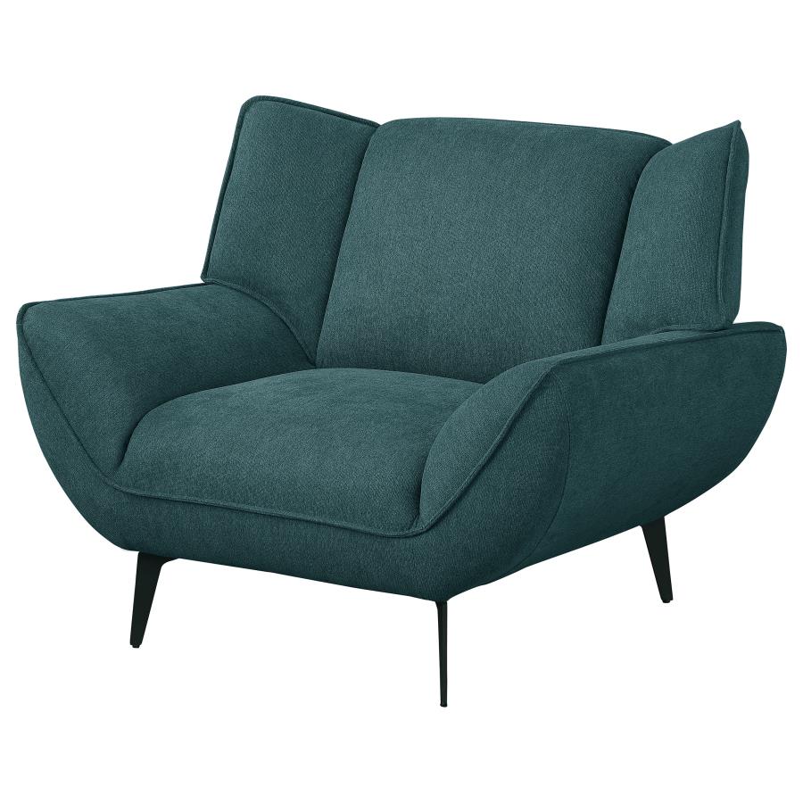 (image for) Acton Upholstered Flared Arm Accent Chair Teal Blue