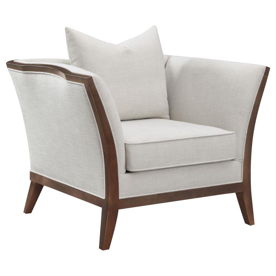 (image for) Lorraine Upholstered Flared Arm Accent Chair Beige - Click Image to Close