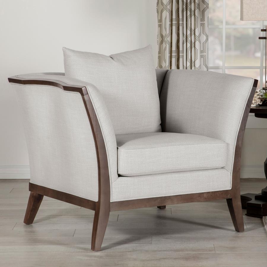 (image for) Lorraine Upholstered Flared Arm Accent Chair Beige