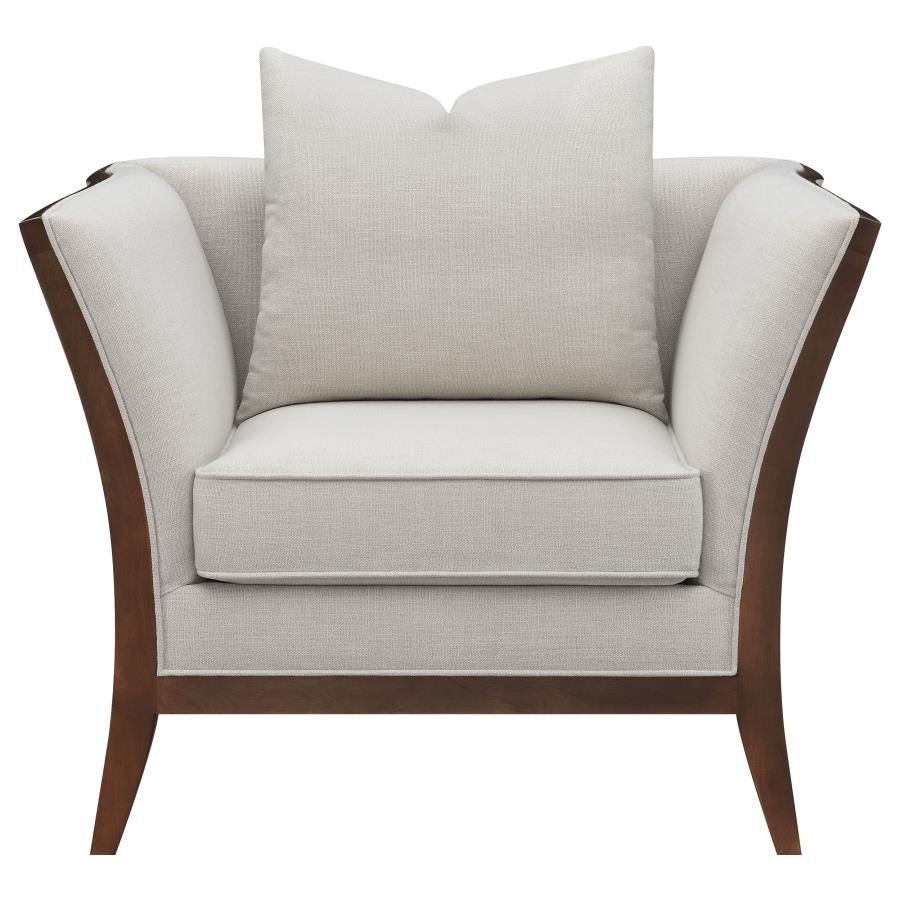 (image for) Lorraine Upholstered Flared Arm Accent Chair Beige