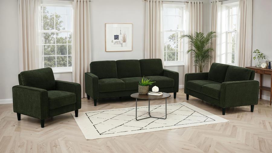 Modal Additional Images for Ruth Fabric Upholstered Track Arm Loveseat Matcha Green