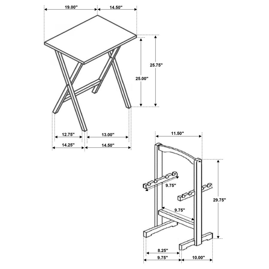 (image for) Donna 4-piece TV Tray Table Set with Stand Golden Brown