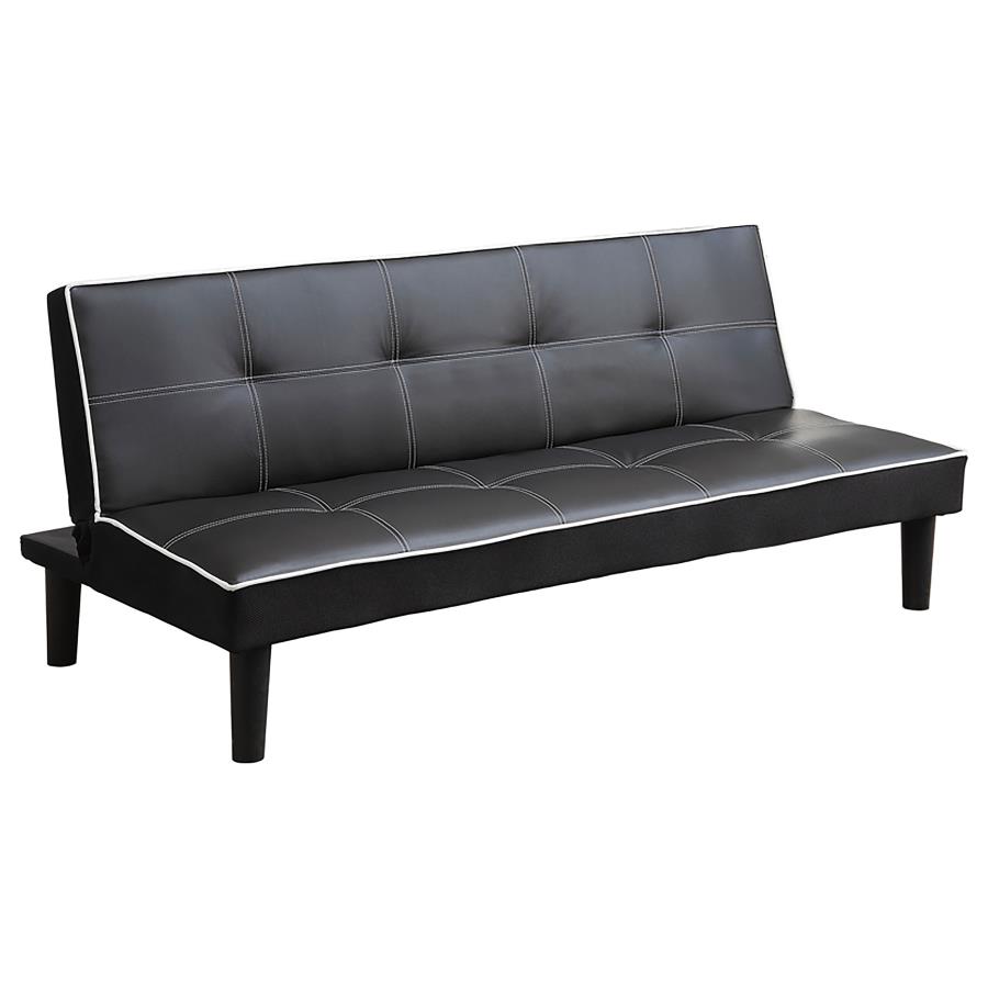 (image for) Katrina Upholstered Tufted Convertible Sofa Bed Black - Click Image to Close