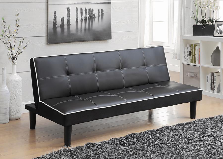 (image for) Katrina Upholstered Tufted Convertible Sofa Bed Black