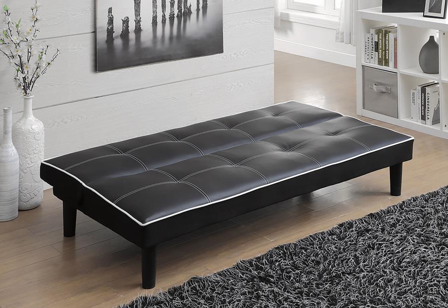 (image for) Katrina Upholstered Tufted Convertible Sofa Bed Black