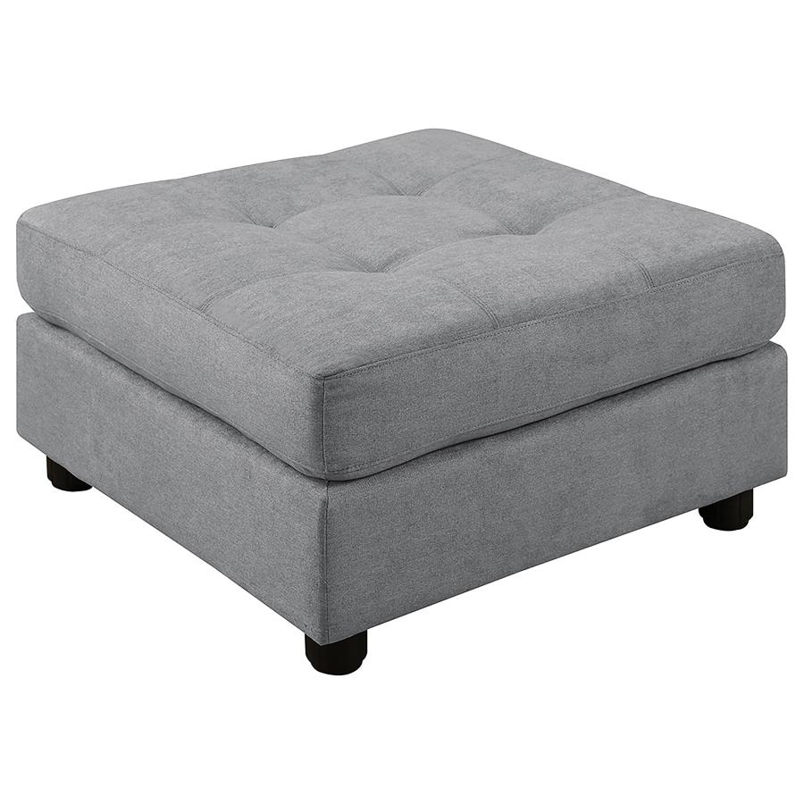 (image for) Claude Square Upholstered Tufted Ottoman Dove - Click Image to Close