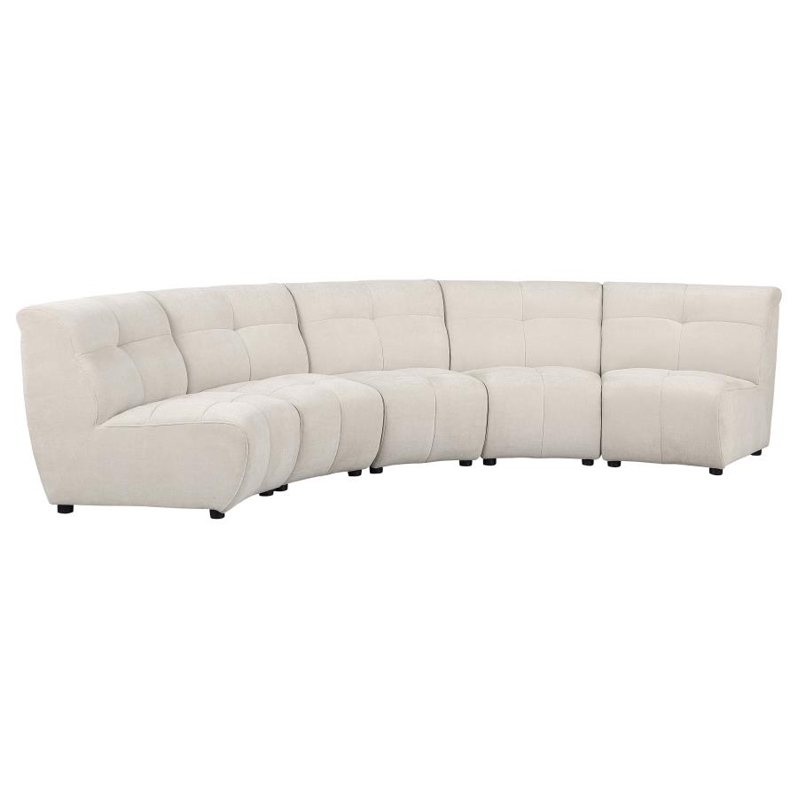 (image for) Charlotte 5-piece Upholstered Modular Sectional Sofa Ivory