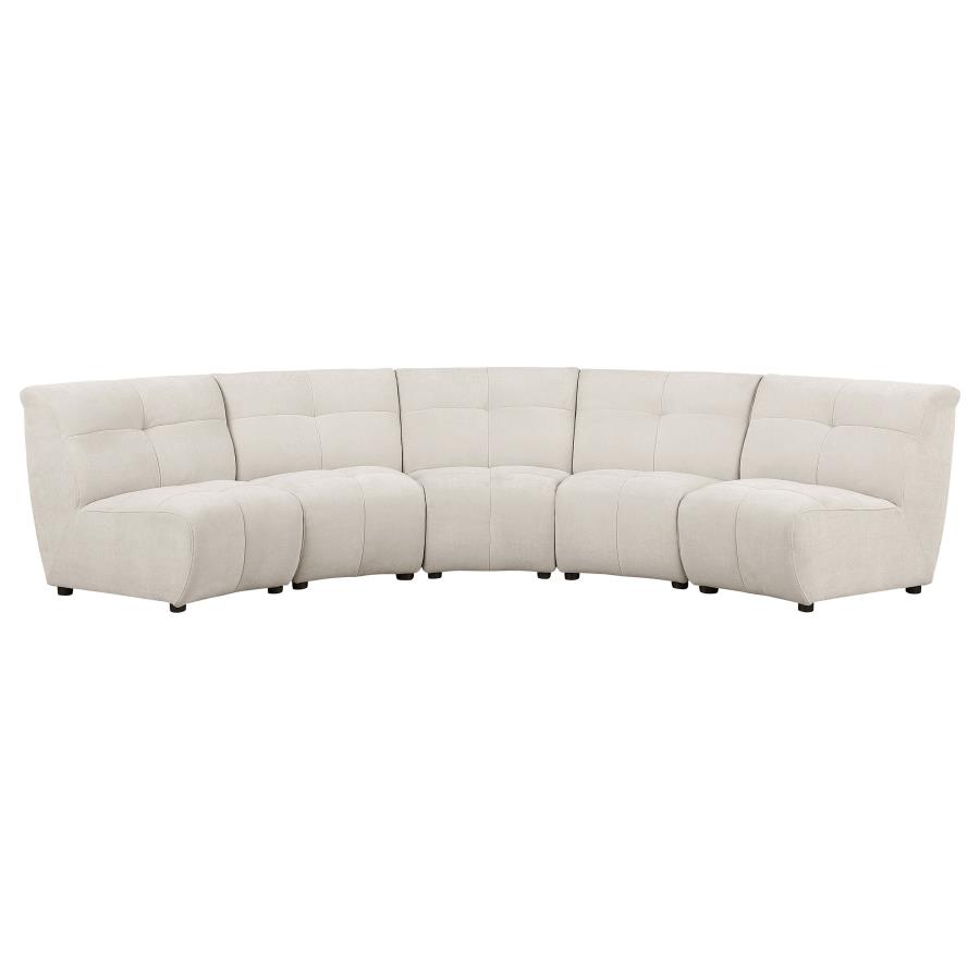 (image for) Charlotte 5-piece Upholstered Modular Sectional Sofa Ivory