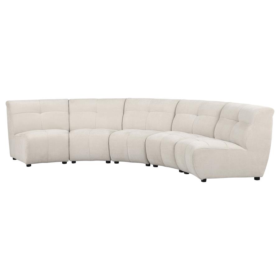 (image for) Charlotte 5-piece Upholstered Modular Sectional Sofa Ivory