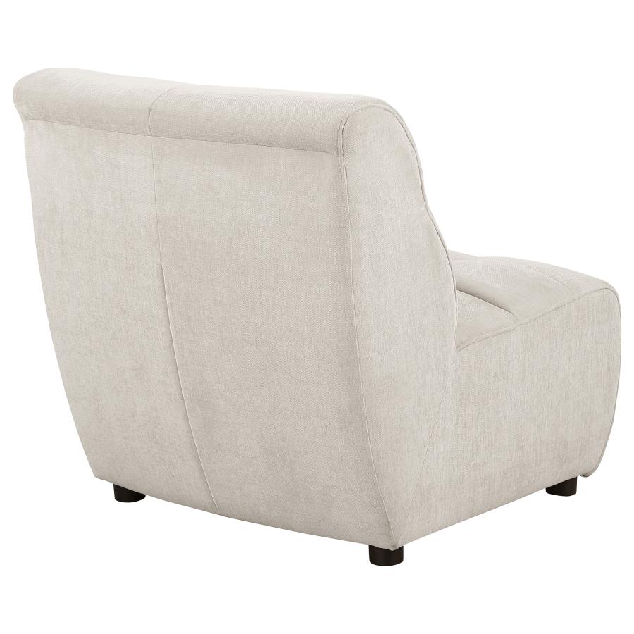 (image for) Charlotte Upholstered Curved Armless Chair Ivory