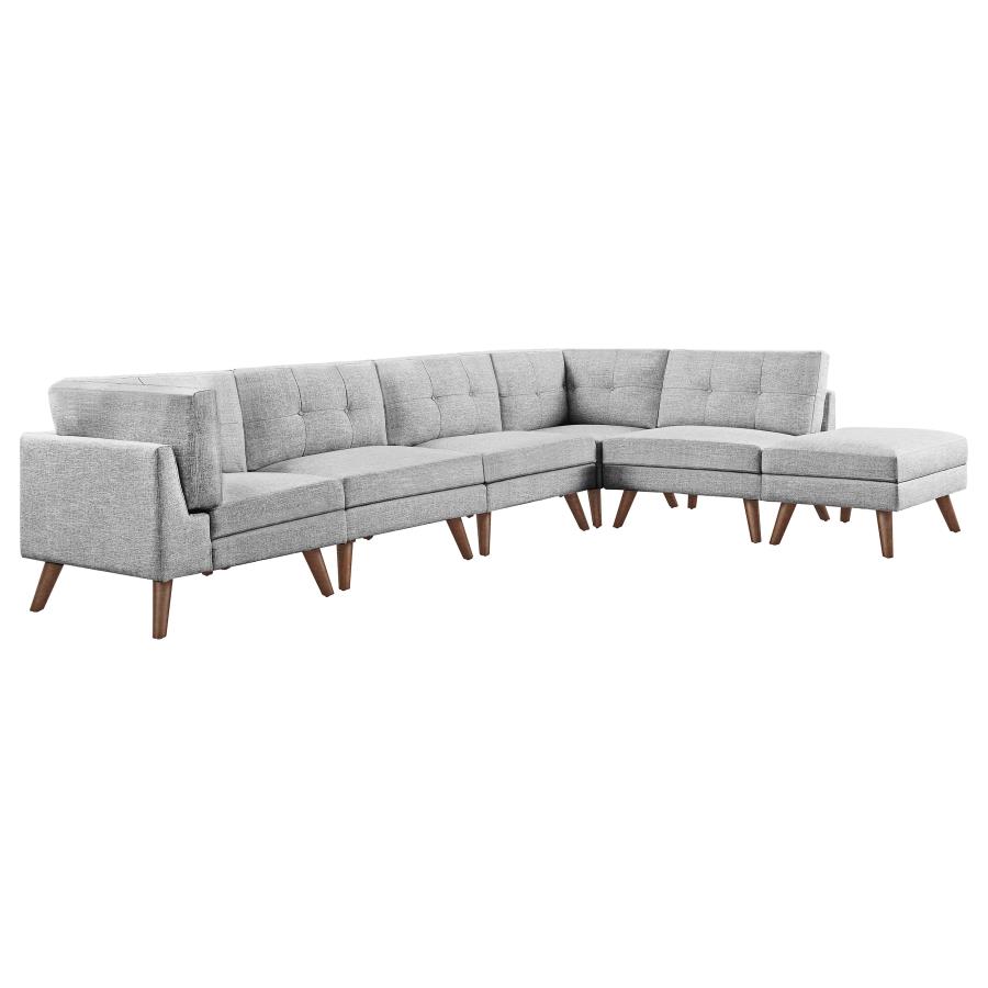 (image for) Churchill 6-piece Upholstered Modular Sectional Sofa Grey - Click Image to Close