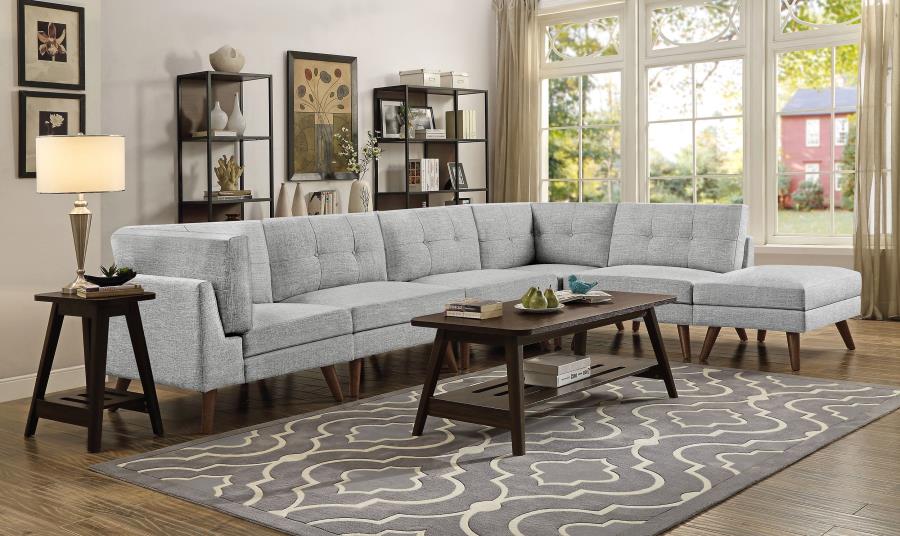 (image for) Churchill 6-piece Upholstered Modular Sectional Sofa Grey