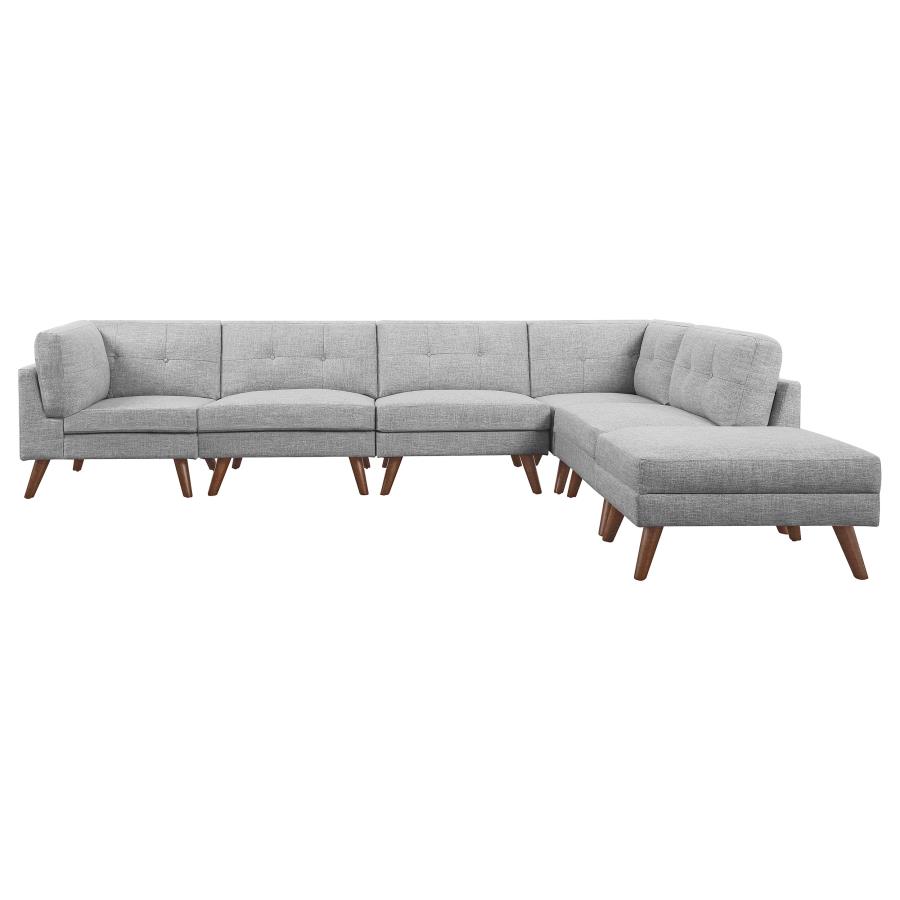 (image for) Churchill 6-piece Upholstered Modular Sectional Sofa Grey