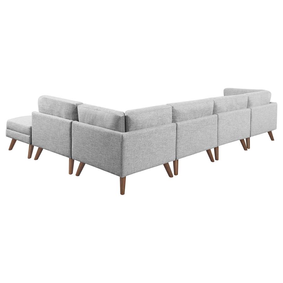 (image for) Churchill 6-piece Upholstered Modular Sectional Sofa Grey