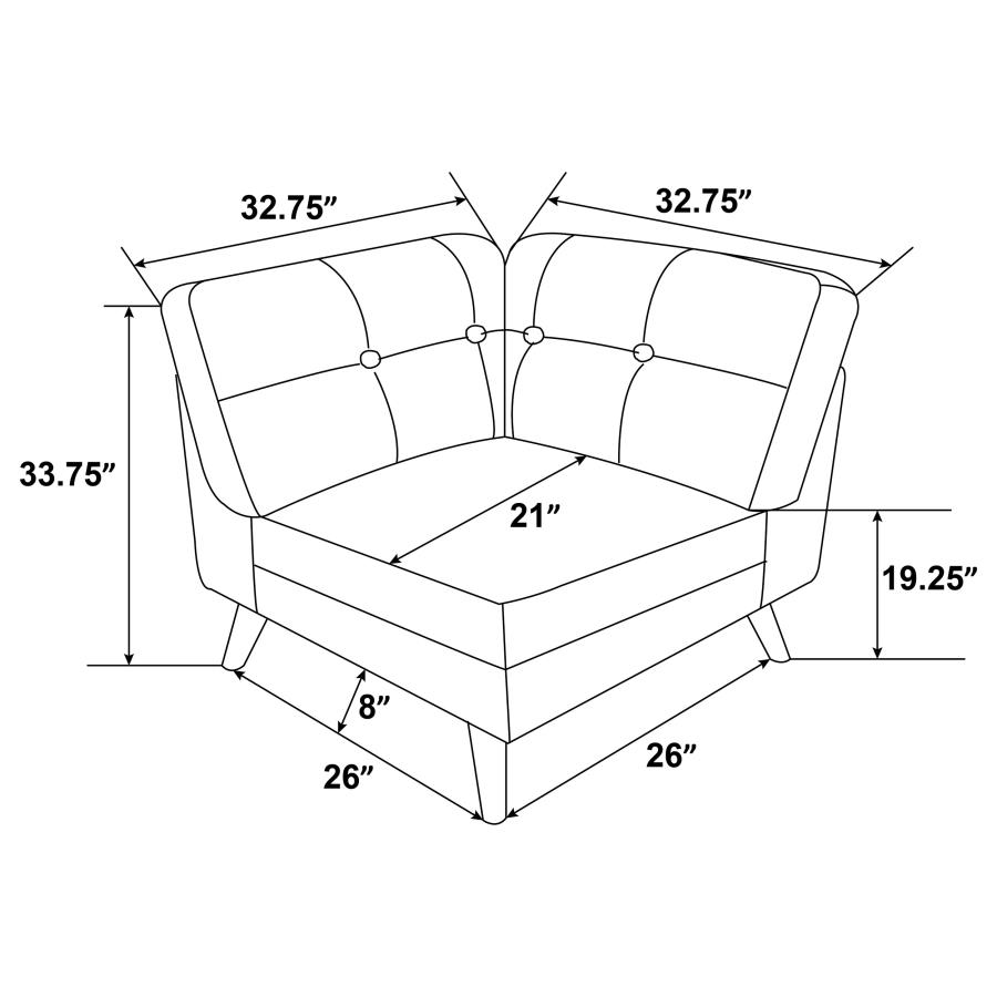 (image for) Churchill 6-piece Upholstered Modular Sectional Sofa Grey