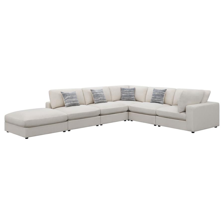 (image for) Serene 6-piece Upholstered Modular Sectional Sofa Beige - Click Image to Close