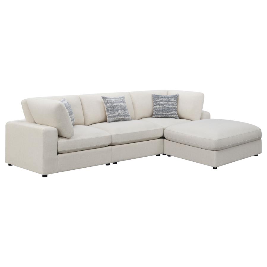 (image for) Serene 4-piece Upholstered Modular Sectional Sofa Beige - Click Image to Close