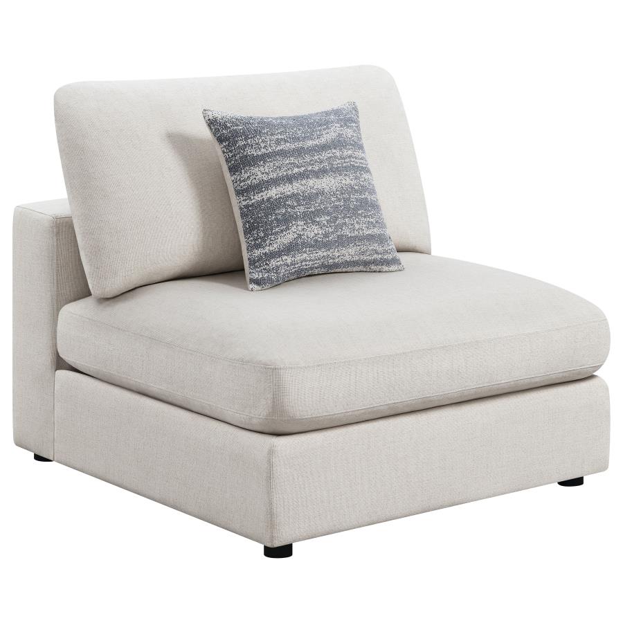 (image for) Serene Upholstered Armless Chair Beige - Click Image to Close