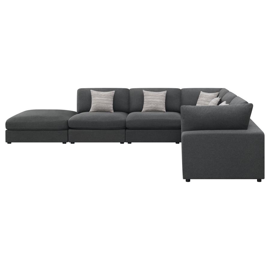 (image for) Serene 6-piece Upholstered Modular Sectional Sofa Charcoal