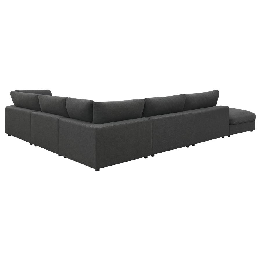 (image for) Serene 6-piece Upholstered Modular Sectional Sofa Charcoal