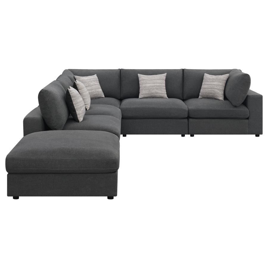 (image for) Serene 6-piece Upholstered Modular Sectional Sofa Charcoal