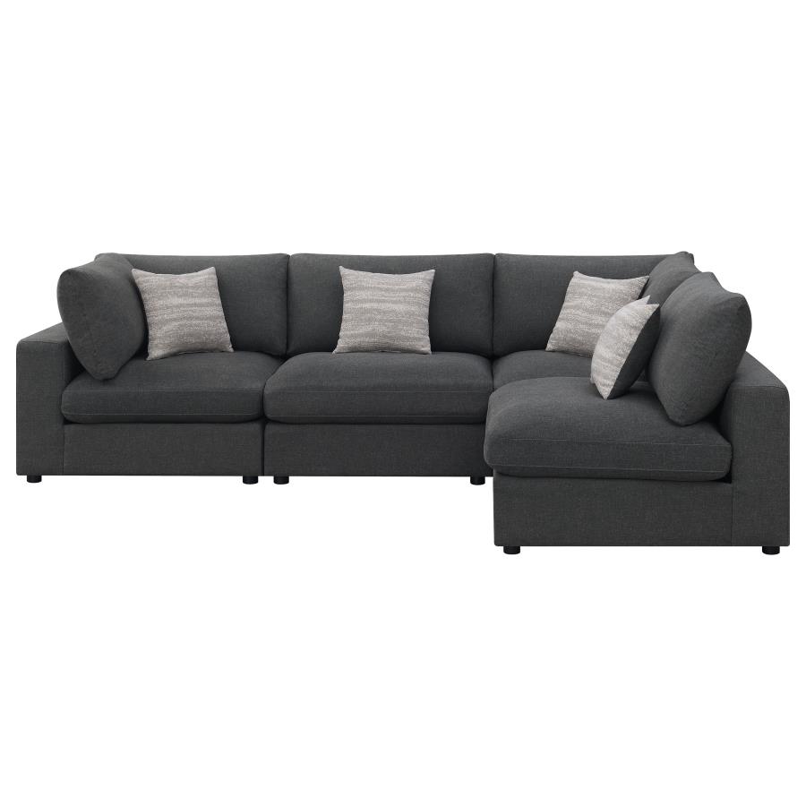 (image for) Serene 4-piece Upholstered Modular Sectional Sofa Charcoal