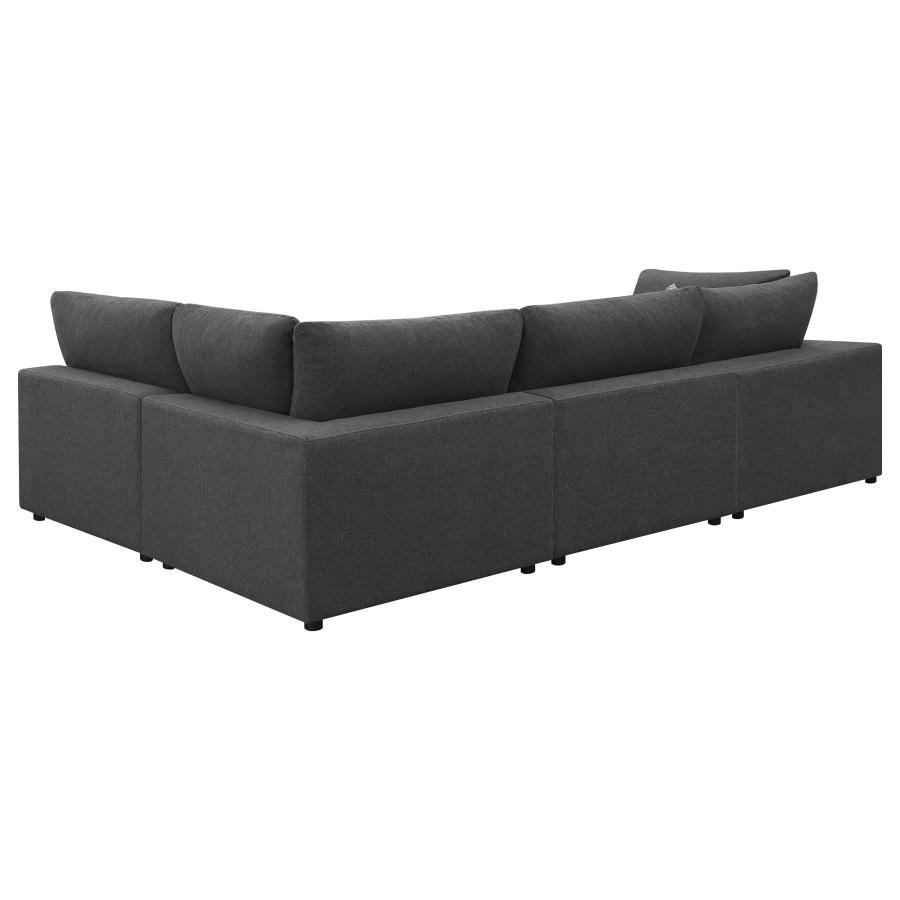 (image for) Serene 4-piece Upholstered Modular Sectional Sofa Charcoal