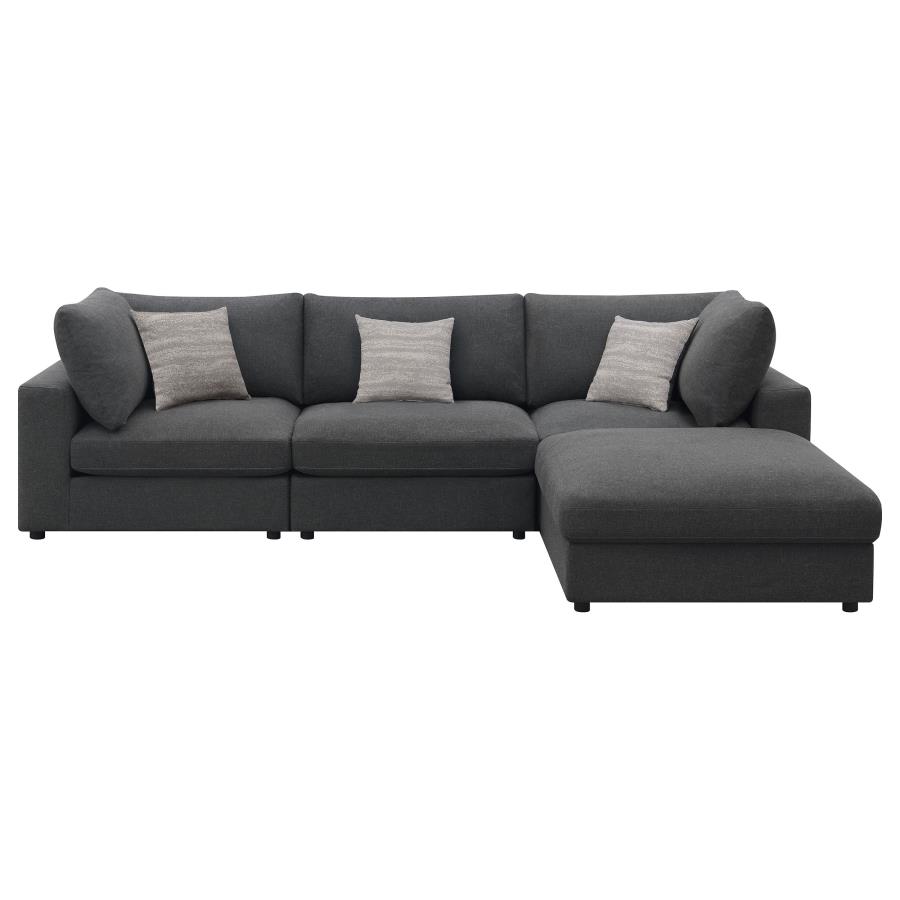 (image for) Serene 4-piece Upholstered Modular Sectional Sofa Charcoal