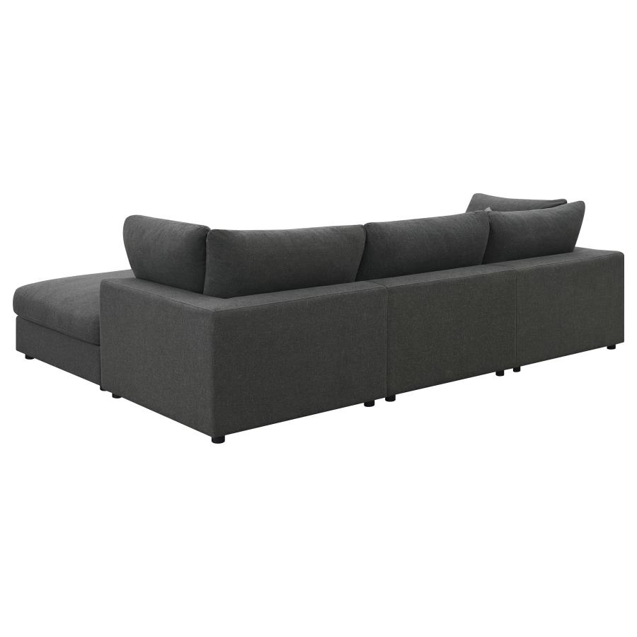 (image for) Serene 4-piece Upholstered Modular Sectional Sofa Charcoal