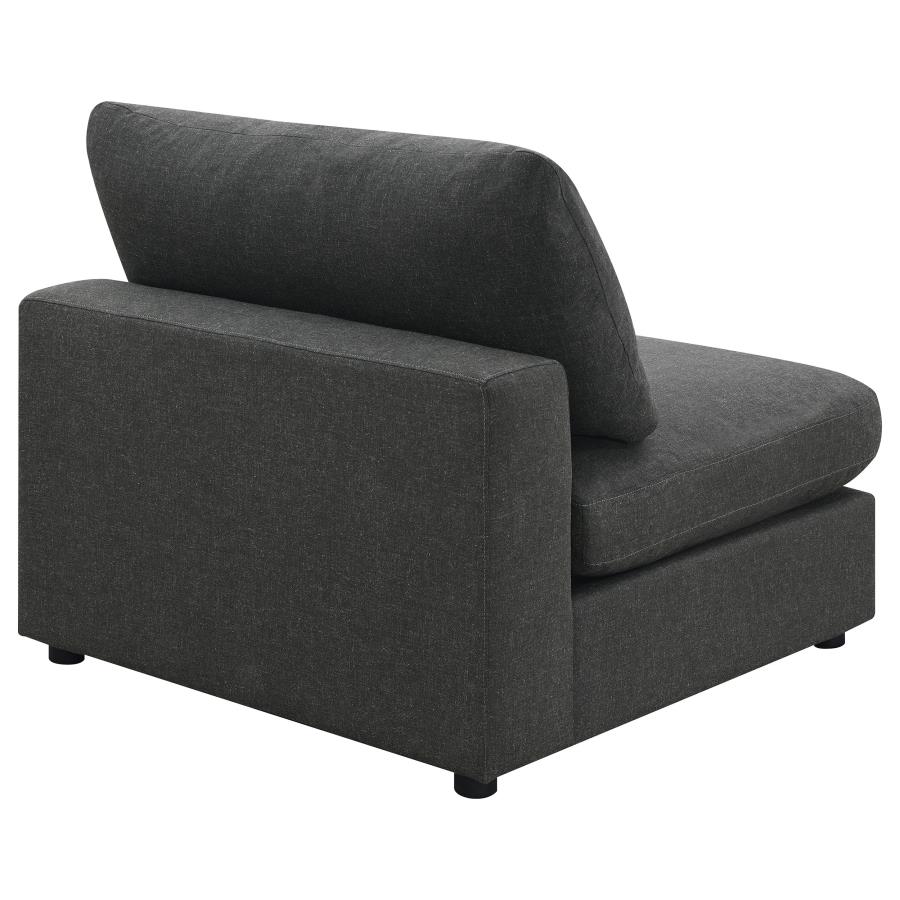 (image for) Serene Upholstered Armless Chair Charcoal